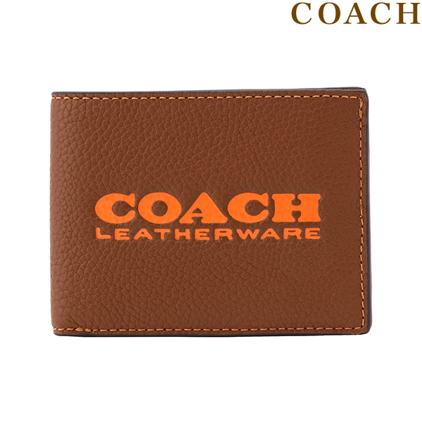 コーチ COACH C6701 TI0 二つ折り財布 小銭入れ無し ダークサドル ...