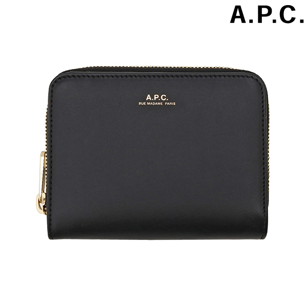 A.P.C. アーペーセー スムースレザー コンパクト 財布 Black