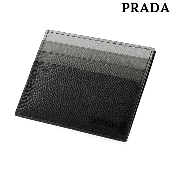 ファッション小物【Aランク】PRADA プラダ カードケース 2MC223 サフィアーノ ブラック トライアングルロゴ 名刺入れ【ISEYA】