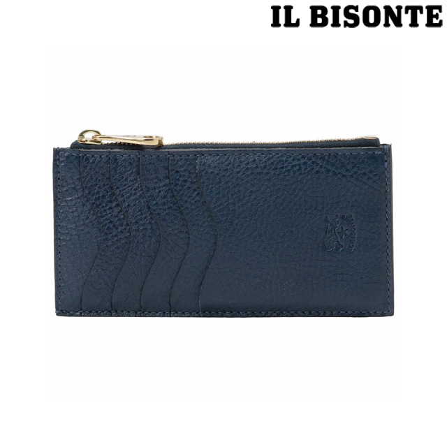 新品 イルビゾンテ IL BISONTE カードケース フラグメントケース ブルー