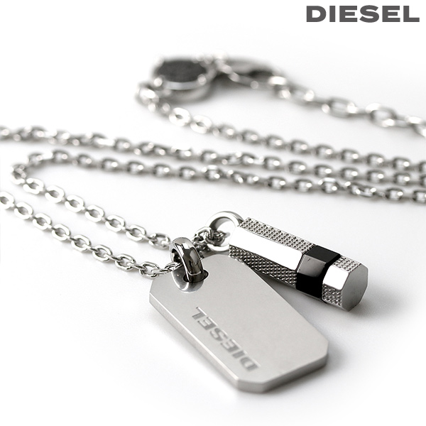 ディーゼル ネックレス DIESEL チェーン ステンレススチール プレート