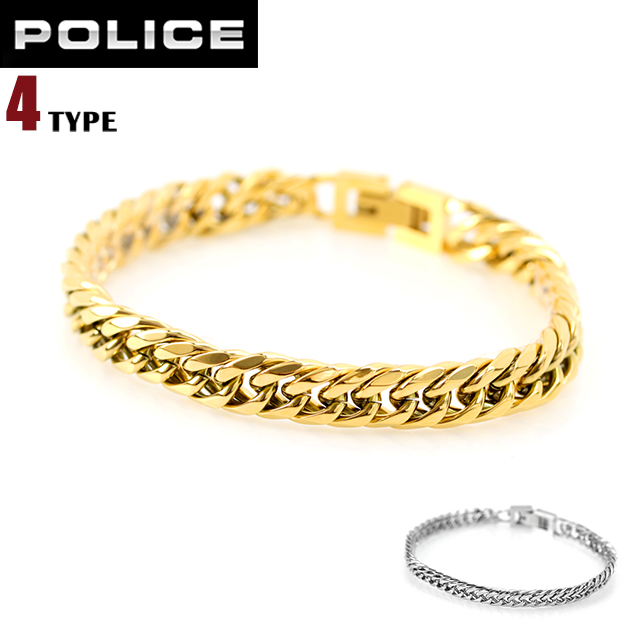 ポリス ブレスレット POLICE ステンレス チェーン 喜平 ユニセックス