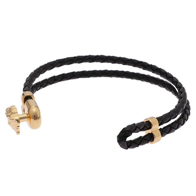 ヴェルサーチ VERSACE DG05579-DMTN-D41O メドゥーサ 編み込みレザー 2連 ブレスレット アクセサリー  ジュエリー・アクセサリー 腕時計のななぷれ
