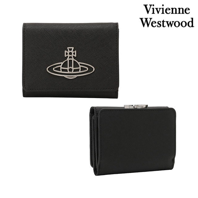 ヴィヴィアン ウエストウッド Vivienne Westwood 51150001 L001N N402 サフィアーノ シンライン オーブ がま口  二つ折り財布 ミニ財布 ウォレット