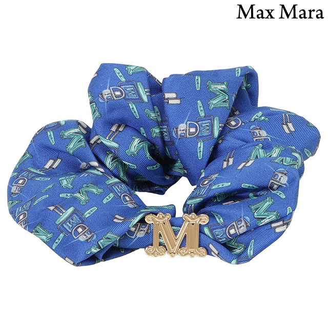 マックスマーラ MAX MARA 47561729600 005 ELASTY 005 Mロゴモチーフ Mロゴプリント ピュア シルク シュシュ  ヘアゴム コーンフラワーブルー レディース ヘアアクセサリー 髪留め ジュエリー・アクセサリー 腕時計のななぷれ