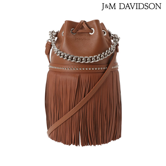 J&M Davidson ジェイアンドエムデヴィッドソン カーニバルM  ショルダーバッグ  レザー   ブラウン   フリンジ 【本物保証】中古内側