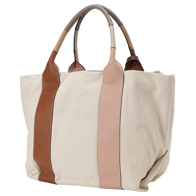 シーバイクロエ SEE BY CHLOE CHS22ASB63B04 242 レティシア キャンバス レザー トートバッグ カラメル レディース  LAETIZIA TOTE BAG