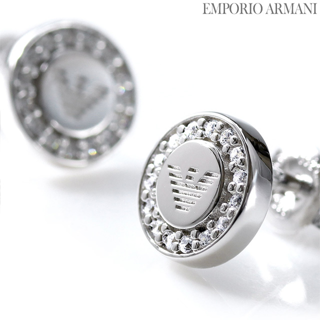 エンポリオ アルマーニ ピアス EMPORIO ARMANI シルバー925 スタッド ラインストーン 両耳 レディース EG3053040 シルバー  アクセサリー