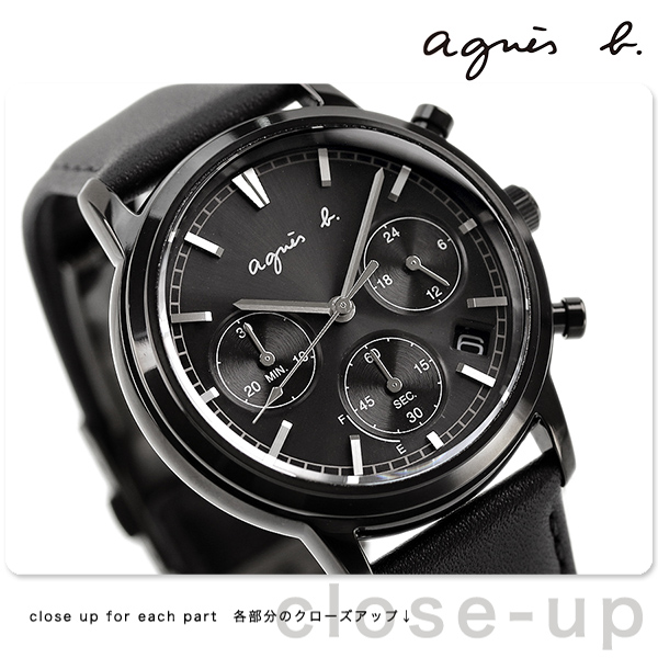 アニエスベー give love 限定モデル ソーラー メンズ 腕時計 FCRD701 agnes b. オールブラック 黒