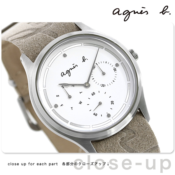 アニエスベー fcrt960 腕時計 メンズ ホワイト ブラック グレー