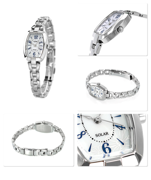 セイコー アルバ アンジェーヌ トノー ソーラー 蝶 花 レディース 腕時計 AHJD424 SEIKO ALBA ホワイト アンジェーヌ 腕時計 のななぷれ