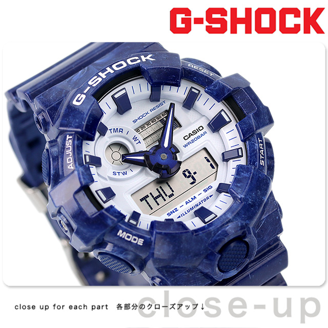 G-SHOCK Gショック クオーツ GA-700BWP-2A アナログデジタル GA-700シリーズ WEB限定 海外モデル メンズ 腕時計 カシオ  casio アナデジ ホワイト ブルー 白 G-SHOCK 腕時計のななぷれ