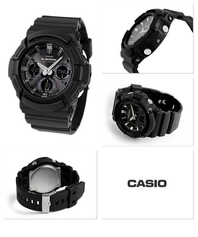 gショック ジーショック G-SHOCK ブラック 黒 電波ソーラー GAW-100B-1AER オールブラック 黒 CASIO カシオ 腕時計  ブランド メンズ 記念品 プレゼント ギフト G-SHOCK 腕時計のななぷれ