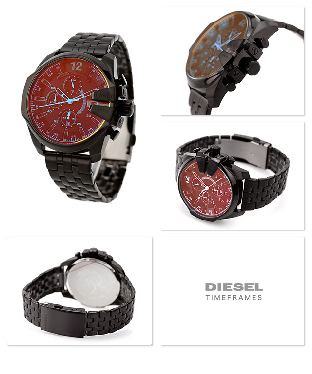 ディーゼル ベビーチーフ 43mm クロノグラフ クオーツ メンズ 腕時計 DZ4566 DIESEL オールブラック 黒