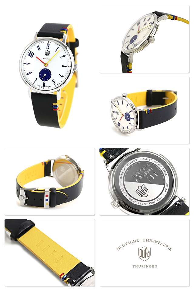 DUFA ドゥッファ バウハウス 100周年記念 限定モデル 38mm メンズ レディース 腕時計 DF-9001-A2 ホワイト×ダークネイビー  DUFA 腕時計のななぷれ