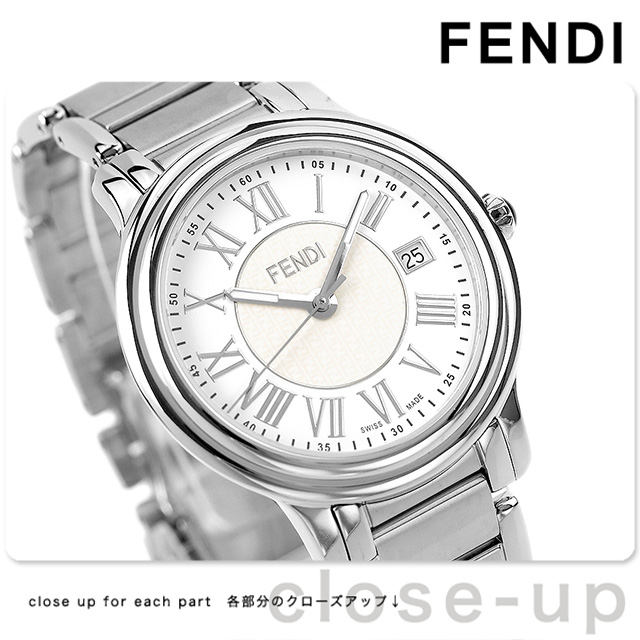 フェンディ FENDI 時計 メンズ ブランド クラシコ デイト クオーツ QZ ステンレス SS レザー 25400L ブラック シルバー ブルー