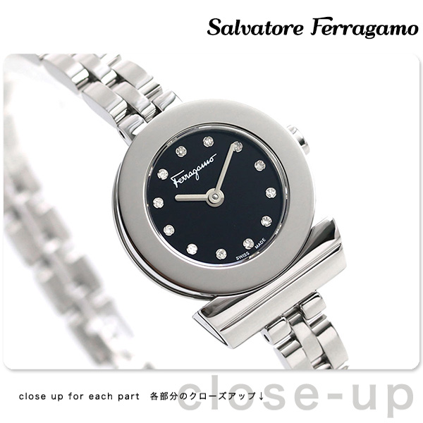 フェラガモ ガンチーニ レディース 腕時計 SFBF00218 Ferragamo ブラック