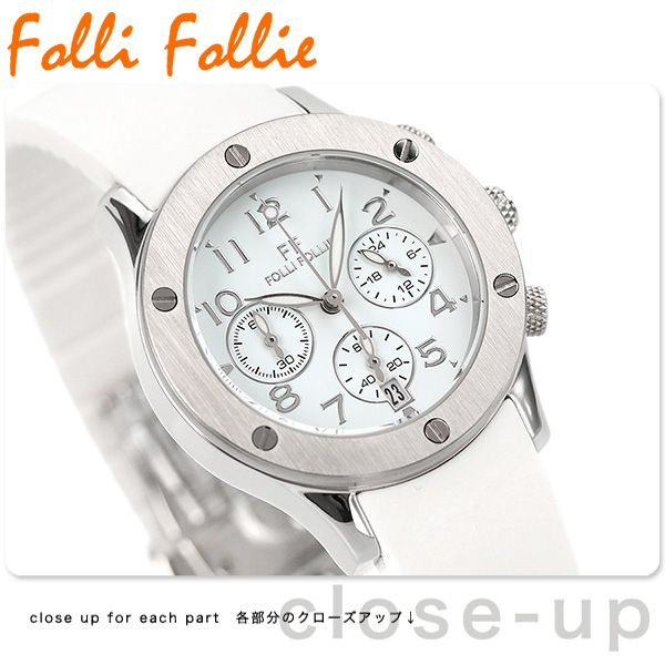 フォリフォリ エース クロノグラフ クオーツ レディース 腕時計 WT6T042SEW Folli Follie ホワイト×ホワイト フォリフォリ  腕時計のななぷれ