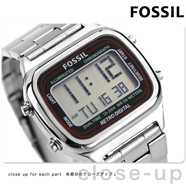 フォッシル レトロデジタル 40mm メンズ 腕時計 FS5844 FOSSIL シルバー FOSSIL 腕時計のななぷれ