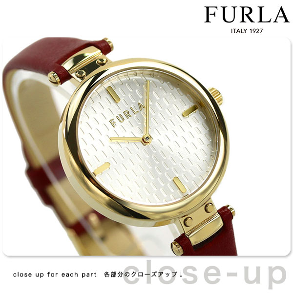 フルラ ニュー ピン 32mm クオーツ レディース 腕時計 WW00018003L2 FURLA シルバー×レッド