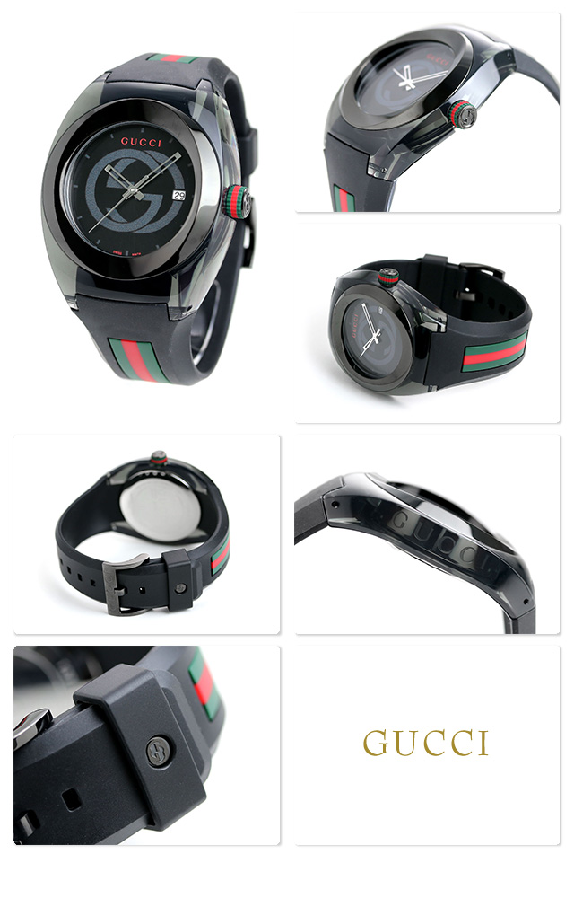 グッチ 時計 スイス製 メンズ 腕時計 YA137107A GUCCI シンク 46mm 