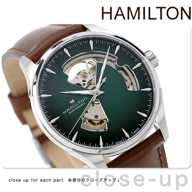 ハミルトン腕時計　ジャズマスター　箱付き　オープンハート　レザーベルト性別タイプメンズ