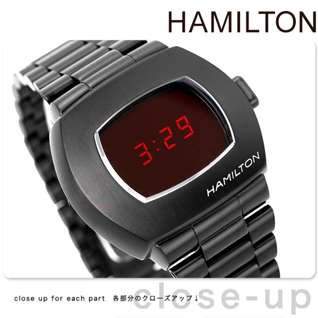 ハミルトン アメリカン クラシック PSR デジタルクオーツ 41mm クオーツ 腕時計 メンズ HAMILTON H52404130 デジタル  レッド ブラック 黒 スイス製