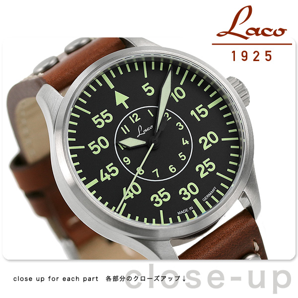 Laco ラコ 時計 パイロット アーヘン39 39mm ドイツ製 自動巻き メンズ 腕時計 861990 パイロットウォッチ