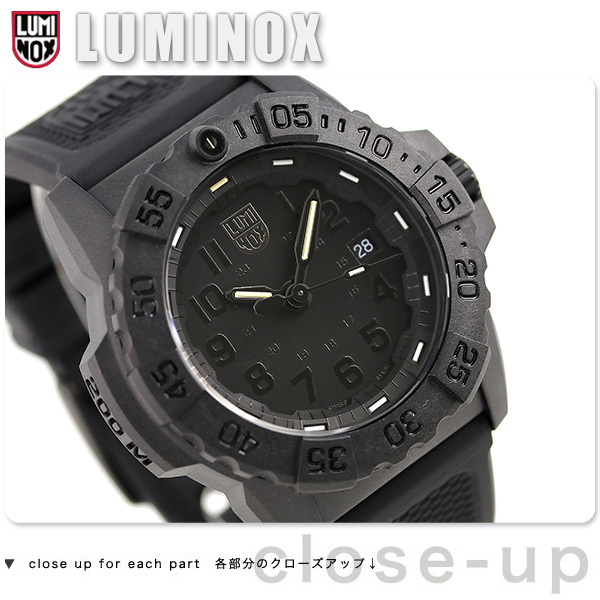 ルミノックス LUMINOX 腕時計 メンズ 3501.BO ネイビー シールズ 3500 シリーズ NAVY SEAL 3500 SERIES クオーツ（Ronda 515） ブラックxブラック アナログ表示