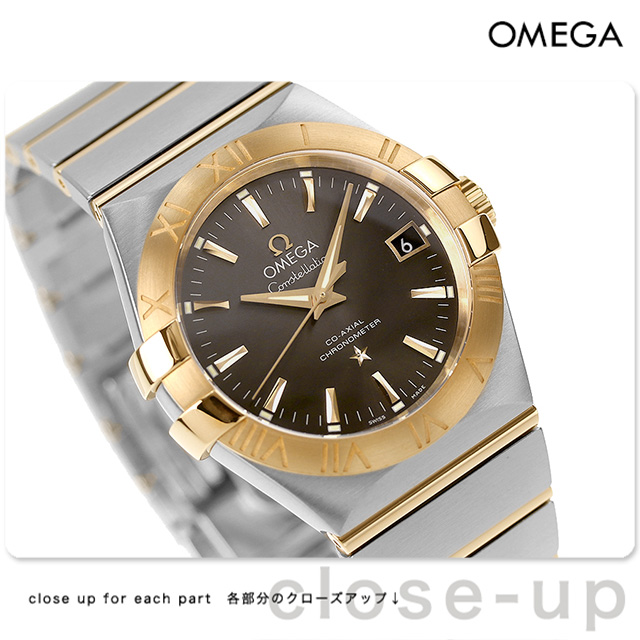 オメガ OMEGA 腕時計 メンズ 123.20.35.20.06.001 コンステレーション 34mm CONSTELLATION 34mm 自動巻き（2500） グレーxシルバー/イエローゴールド アナログ表示