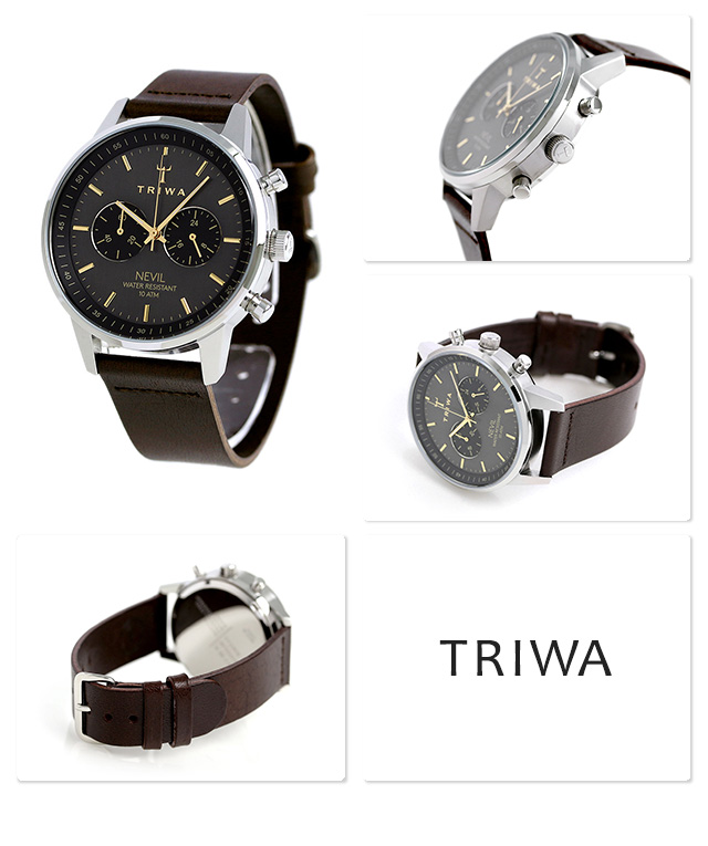 トリワ TRIWA ネビル スモーキー 42mm クロノグラフ 腕時計 NEST114