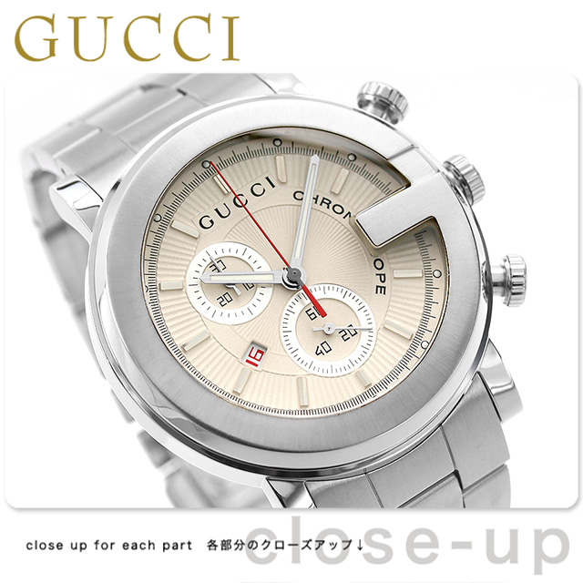 グッチ 時計 メンズ GUCCI 腕時計 G-CHRONO G-クロノ ホワイト 