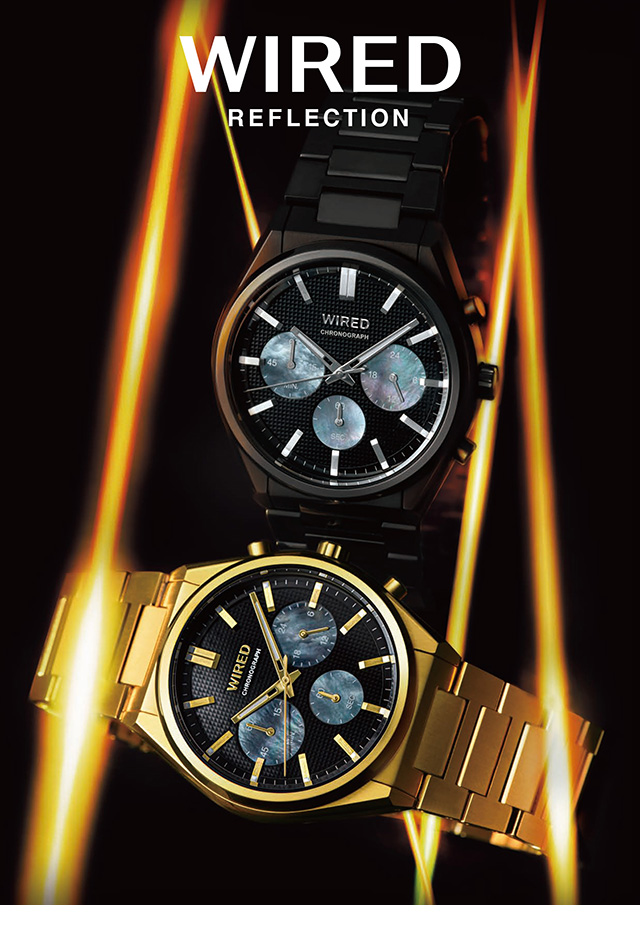 セイコー ワイアード リフレクション クロノグラフ クオーツ メンズ 腕時計 AGAT442 SEIKO WIRED ブラック×ゴールド メンズ  腕時計のななぷれ