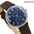 アデクス ADEXE メンズ レディース 腕時計 33mm ダークブルー×ブラウン 革ベルト 2043C-T01 プチ