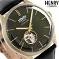 ヘンリーロンドン チズウィック 42mm 自動巻き メンズ 腕時計 HL42-AS-0282 HENRY LONDON グリーン×ブラック