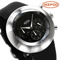 アイクポッド クロノポッド 44mm クロノグラフ クオーツ メンズ 腕時計 IPC007SILB IKEPOD ブラック