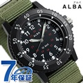 セイコー アルバ メンズ 腕時計 ブラック×カーキ ナイロンベルト クオーツ AQPK418 SEIKO ALBA