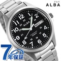 セイコー アルバ メンズ 腕時計 カレンダー チタン AQPJ402 SEIKO ALBA クオーツ ブラック