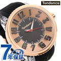 テンデンス フラッシュ メンズ レディース 腕時計 スリーハンズ TY532002 TENDENCE ブラック×ピンクゴールド