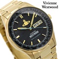 ヴィヴィアンウエストウッド クランボーン 40mm クオーツ メンズ 腕時計 VV207BKGD Vivienne Westwood ブラックシェル×ゴールド