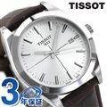 ティソ T-クラシック ジェントルマン 40mm クオーツ メンズ 腕時計 T127.410.16.031.01 TISSOT シルバー×ブラウン