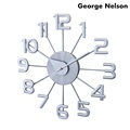 ジョージ ネルソン フェリス ウォール クロック クオーツ 掛時計 クロック GN41167 George Nelson シルバー