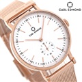 カールエドモンド CARL EDMOND メンズ レディース 腕時計 北欧 シンプル ミニマリズム CER3611-MR18 リョーリット 36mm ホワイト×ピンクゴールド