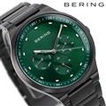 ベーリング クラシック リンクコレクション 40ｍｍ マルチファンクション クオーツ メンズ 腕時計 11740-728 BERING グリーン×ブラック