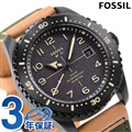 フォッシル 時計 DF-01 ソーラー 42mm 栃木レザー ソーラー メンズ 腕時計 LE1136 FOSSIL ブラック×オリーブ