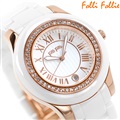 フォリフォリ 時計 セラミカ 39.5mm  クオーツ レディース 腕時計 WF1B040BDW-XX Folli Follie ホワイト