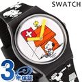 スウォッチ Peanutsコラボレーション クオーツ 腕時計 メンズ レディース GRANDE BRACCHETTO SWATCH SO28Z107 ホワイト ブラック 黒 