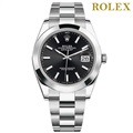 新品 ロレックス デイトジャスト 41 自動巻き 腕時計 メンズ ROLEX 126300 アナログ ブライトブラック 黒 スイス製 