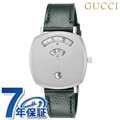 GUCCI グリップ クオーツ 腕時計 メンズ レディース 革ベルト グッチ YA157406 アナログ シルバー グリーン スイス製
