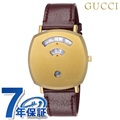 GUCCI グリップ クオーツ 腕時計 メンズ レディース 革ベルト グッチ YA157411 アナログ ゴールド ブラウン スイス製